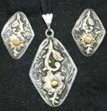 Scroll & Flower (237) Pendant & Earrings