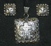 Story Teller Cross Pendant & Earrings