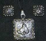 Story Teller Bronc Pendant & Earrings