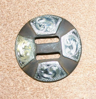 Slotted Scalloped Leather Conchos 6 Pk 1-1/2 4131-06