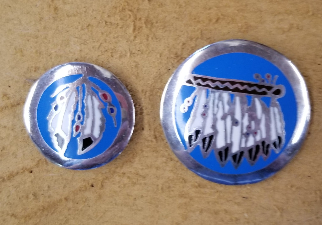 1 3/4 inch inlay feather conchos